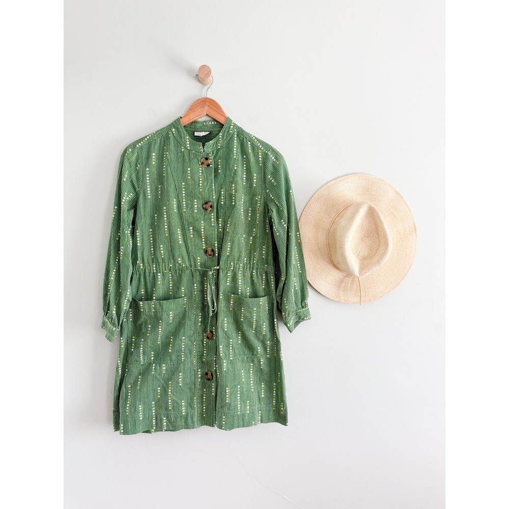 Tuckernuck | Crosby Green Dot Utility Shirt Dress Drawstring | Sz M
